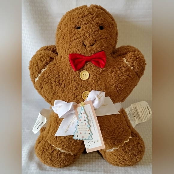 Cupcakes and Cashmere Gingerbread Boy & Girl Decor Sherpa Plush Pillow Set 2 - Picture 1 of 11